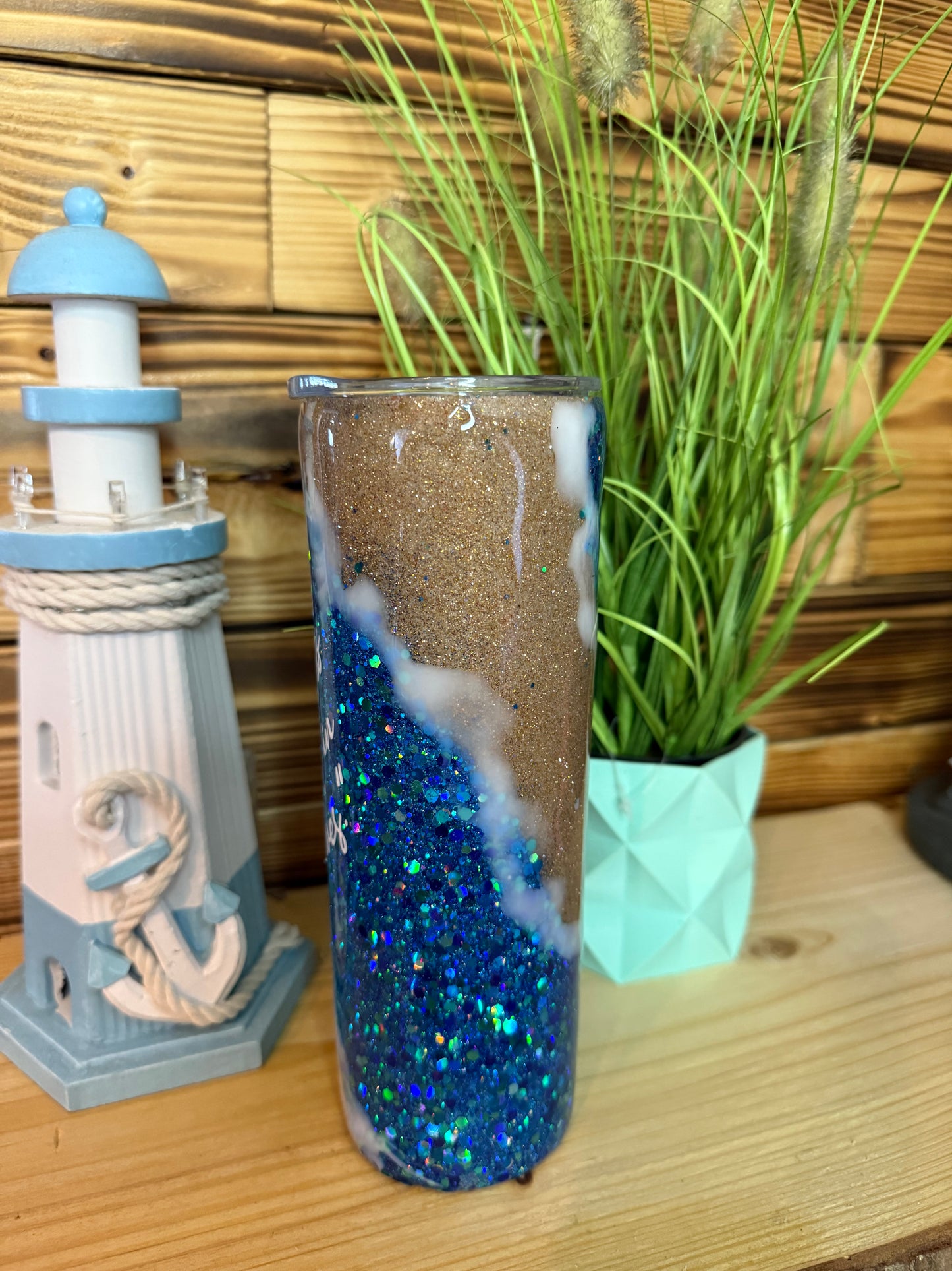 Glitzer Tumbler " Waves " Thermobecher 600ml