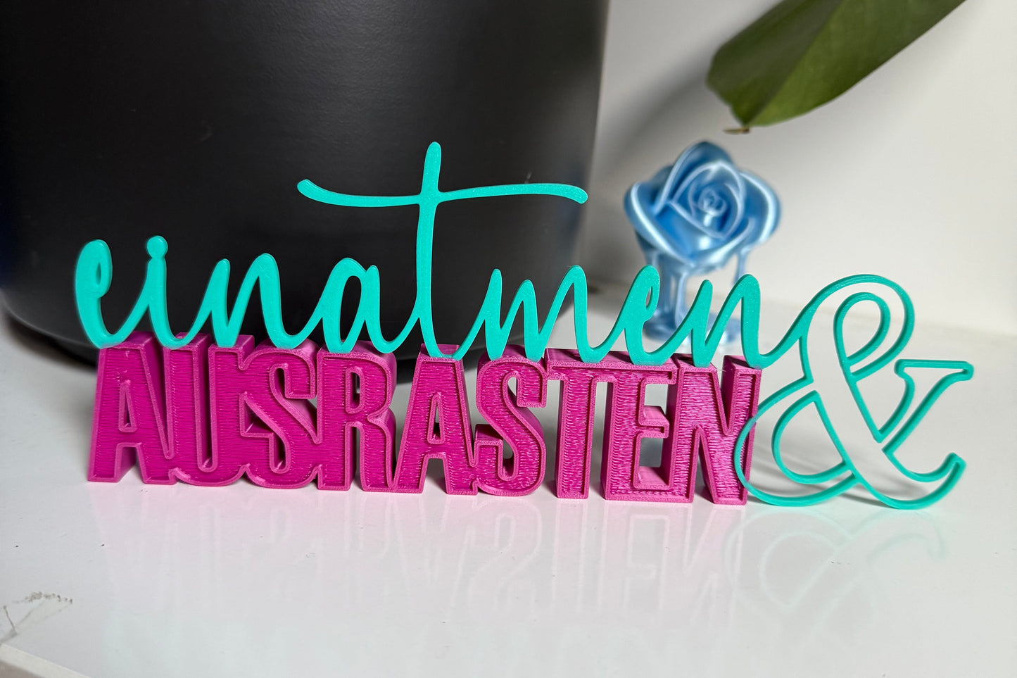 einatmen & Ausrasten - 3D Aufsteller
