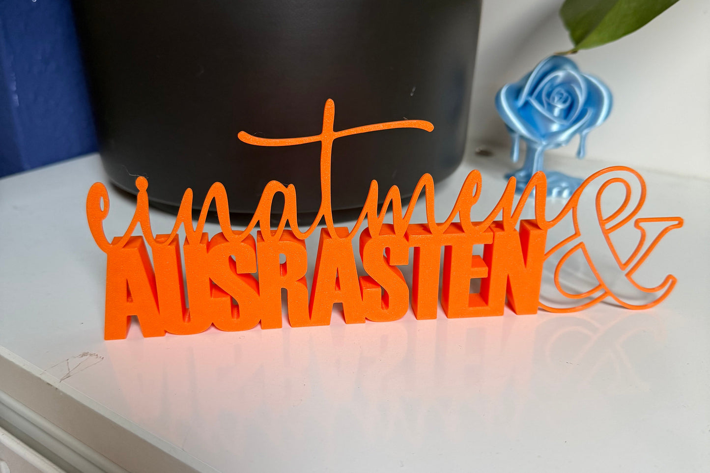 einatmen & Ausrasten - 3D Aufsteller