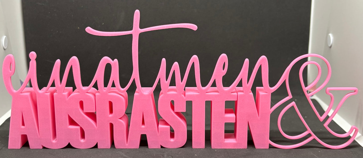 einatmen & Ausrasten - 3D Aufsteller