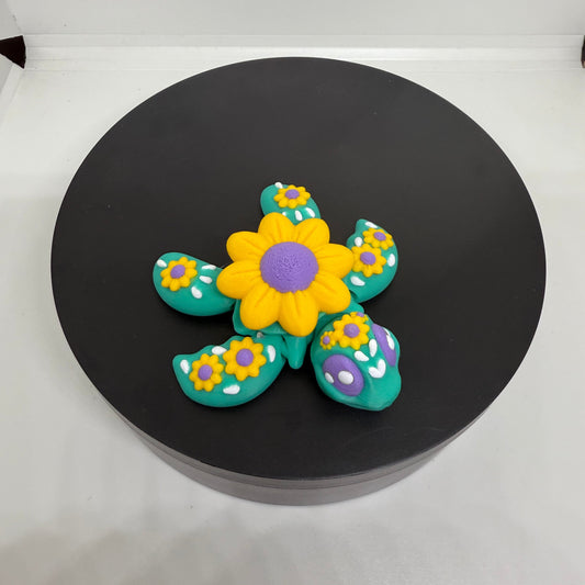 3D Schildkröte "Yellow  Flower "