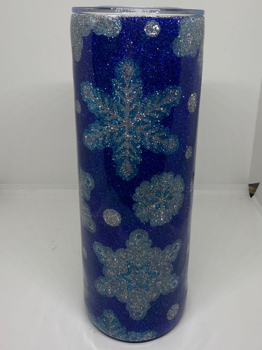 Glitzer Tumbler  " Snowflake " Thermobecher 600ml
