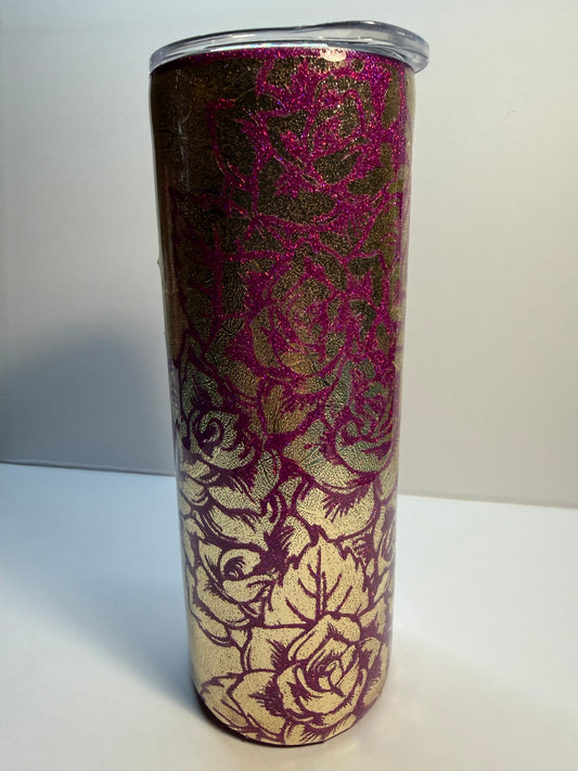 Glitzer Tumbler  " Rose " Thermobecher 600ml