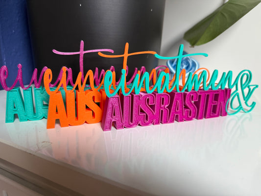einatmen & Ausrasten - 3D Aufsteller