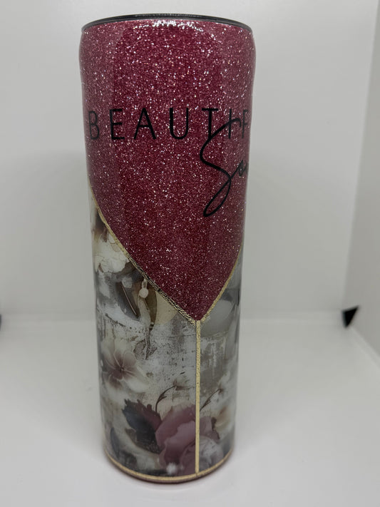 Glitzer Tumbler  " Beautiful " Thermobecher 600ml