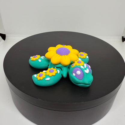 3D Schildkröte "Yellow  Flower "