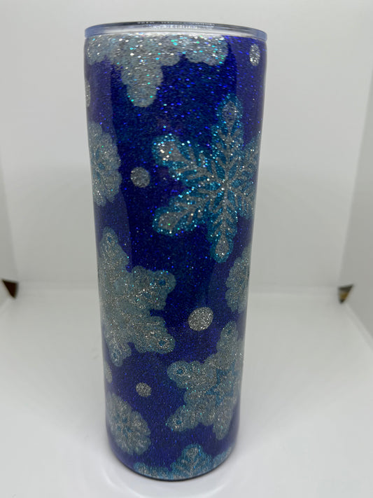 Glitzer Tumbler  " Snowflake " Thermobecher 600ml