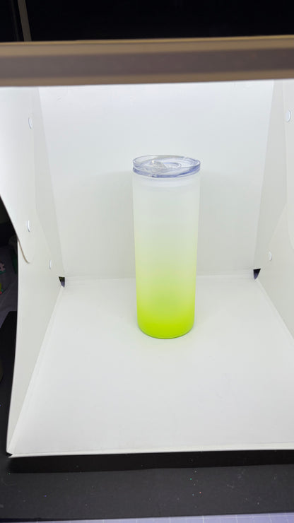 Glasbecher mit Wunschmotiv