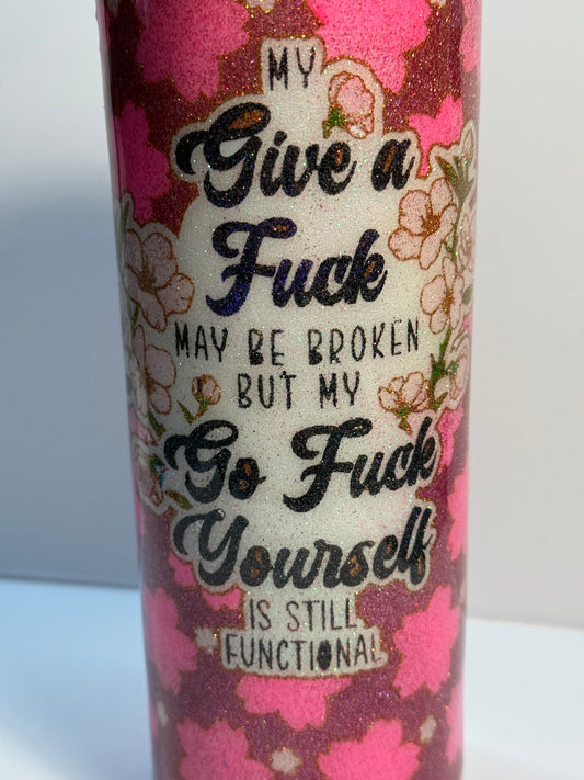 Glitzer Tumbler  " Give a ... " Thermobecher 600ml